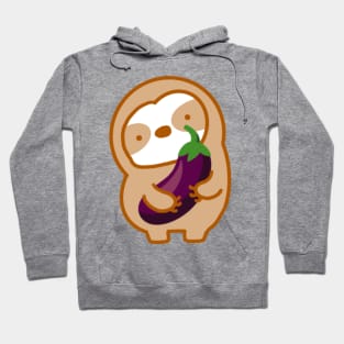 Cute Eggplant Sloth Hoodie